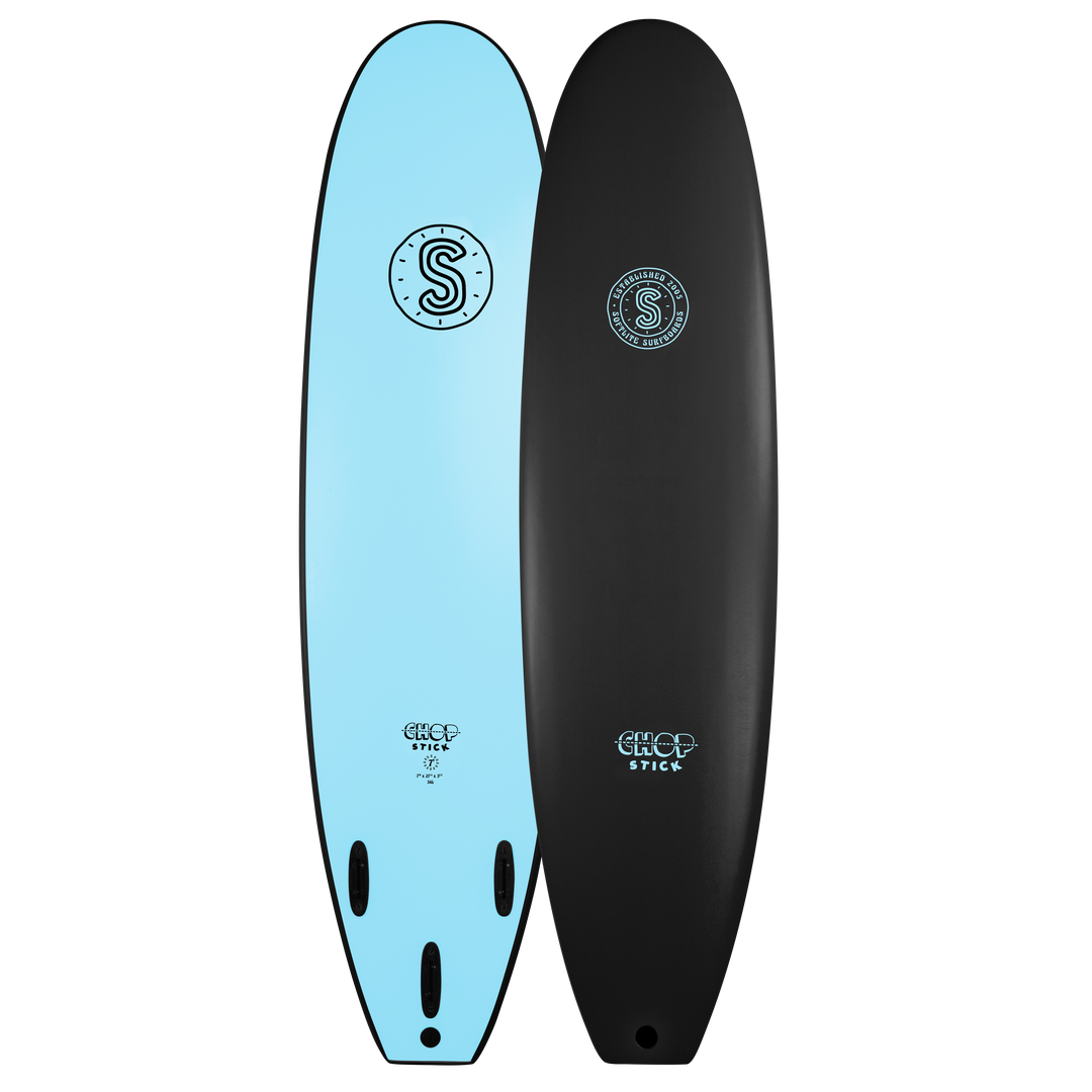 Softlite Soft Surfboards Chop Stick 8'0 Softboard  Black / Ice Blue