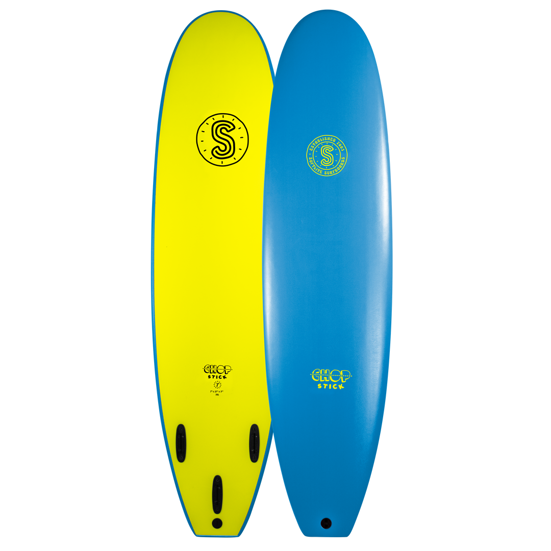 Softlite Soft Surfboards Chop Stick 7'0 Softboard  Light Blue / Fluro Yellow